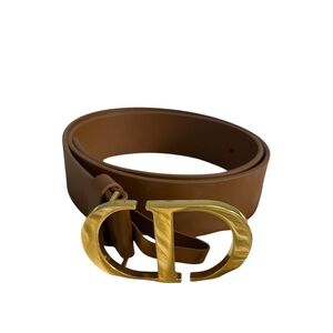 Dior Brown Belt with Gold Buckle